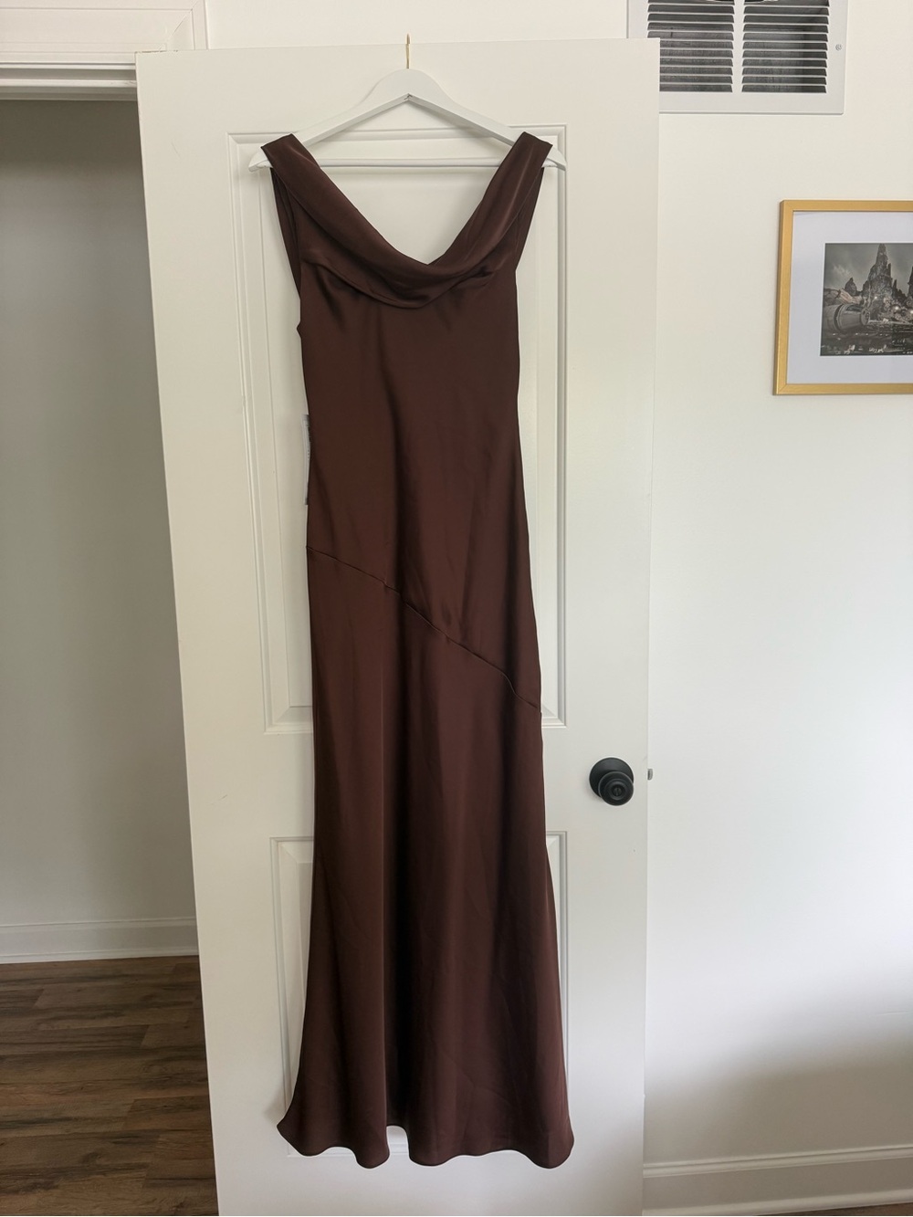 Azazie Rylina Ganache Stretch Satin